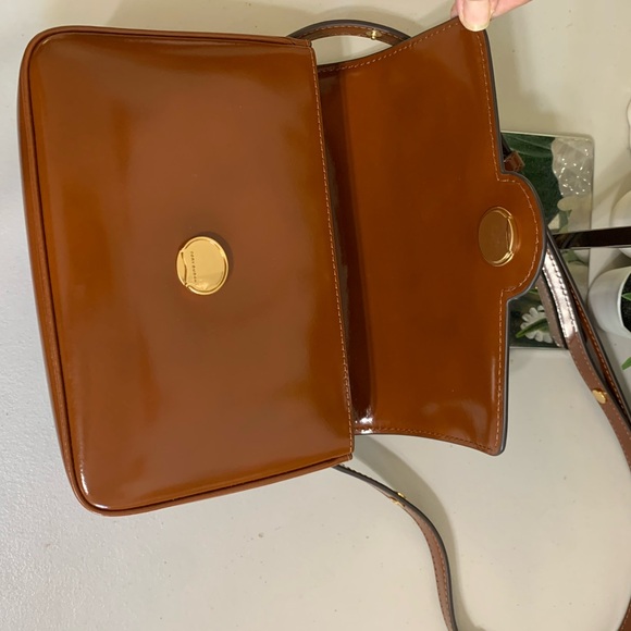 👜💕 TORY BURCH Crossbody Or Shoulder Tan Brown Leather Bag - Picture 11 of 14